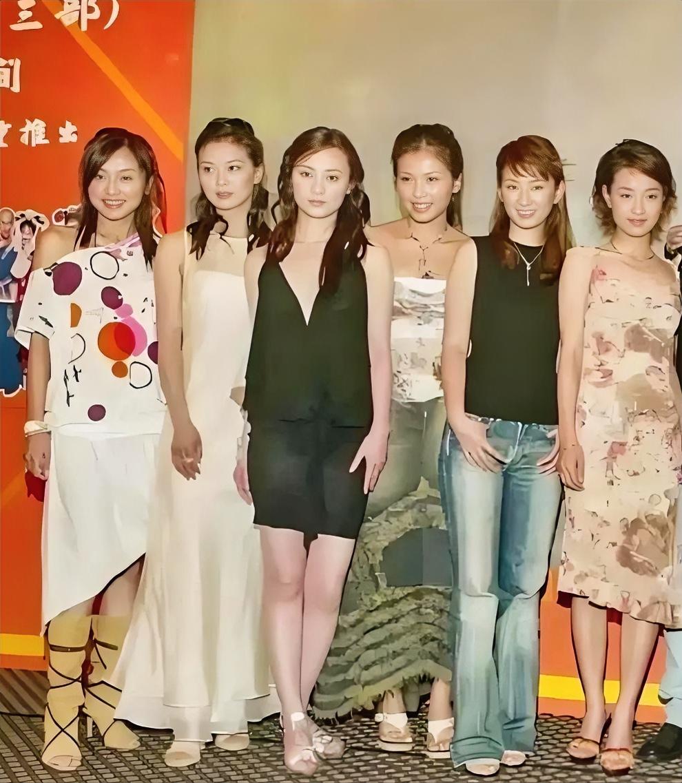 6个大美女，这是2003年《还珠格格第三部：天上人间》香港宣传见面会的经典合影。