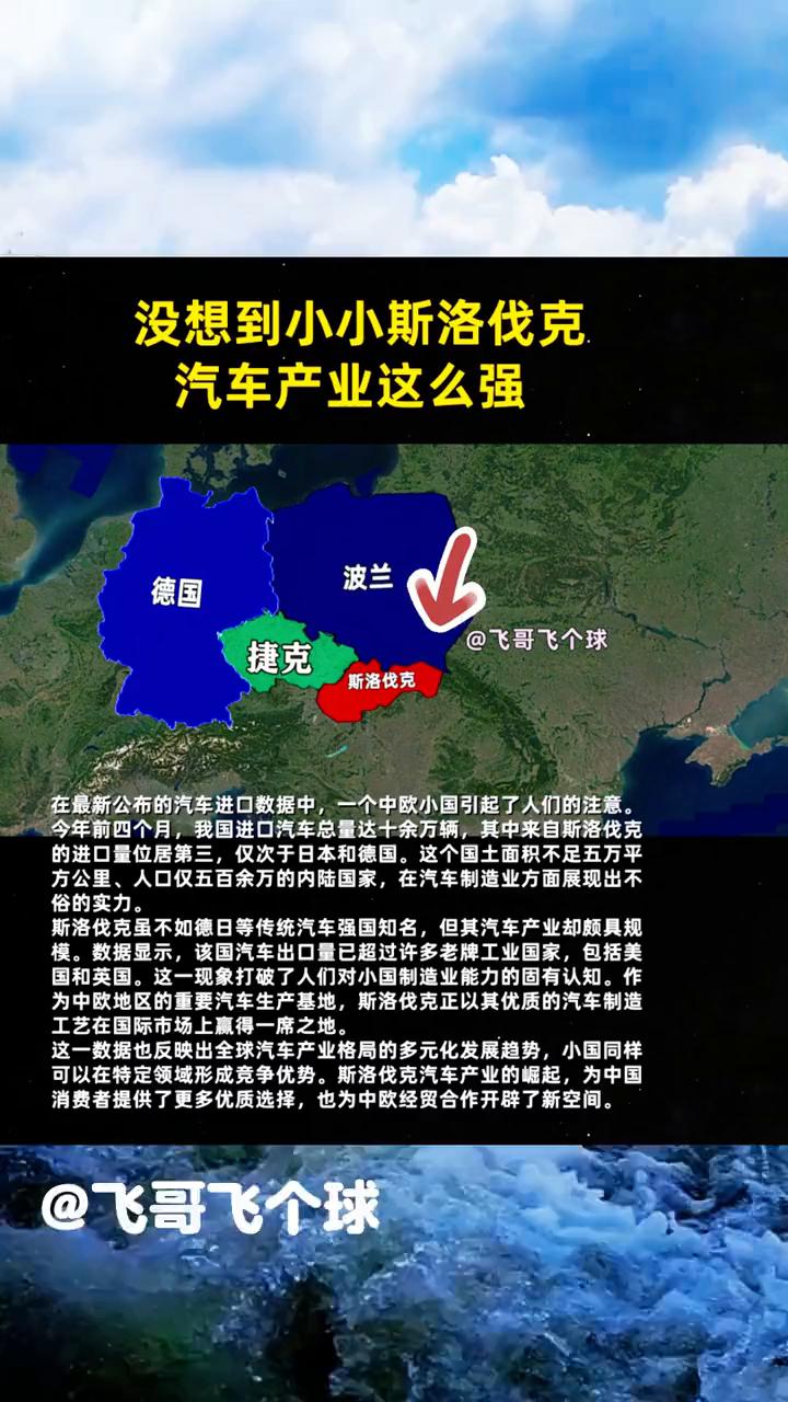 没想到小小斯洛伐克汽车产业这么强。
飞哥飞个球。
在最新公布的汽车进口数据中，一
