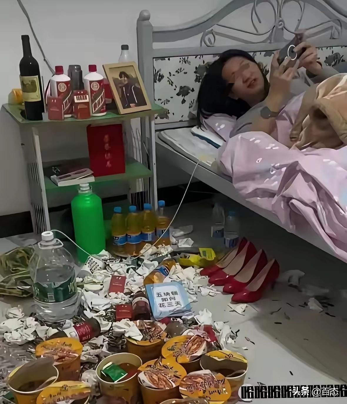 真有这样的女生吗？这样的环境，是我估计一个小时都待不了。把垃圾扔掉不好吗？