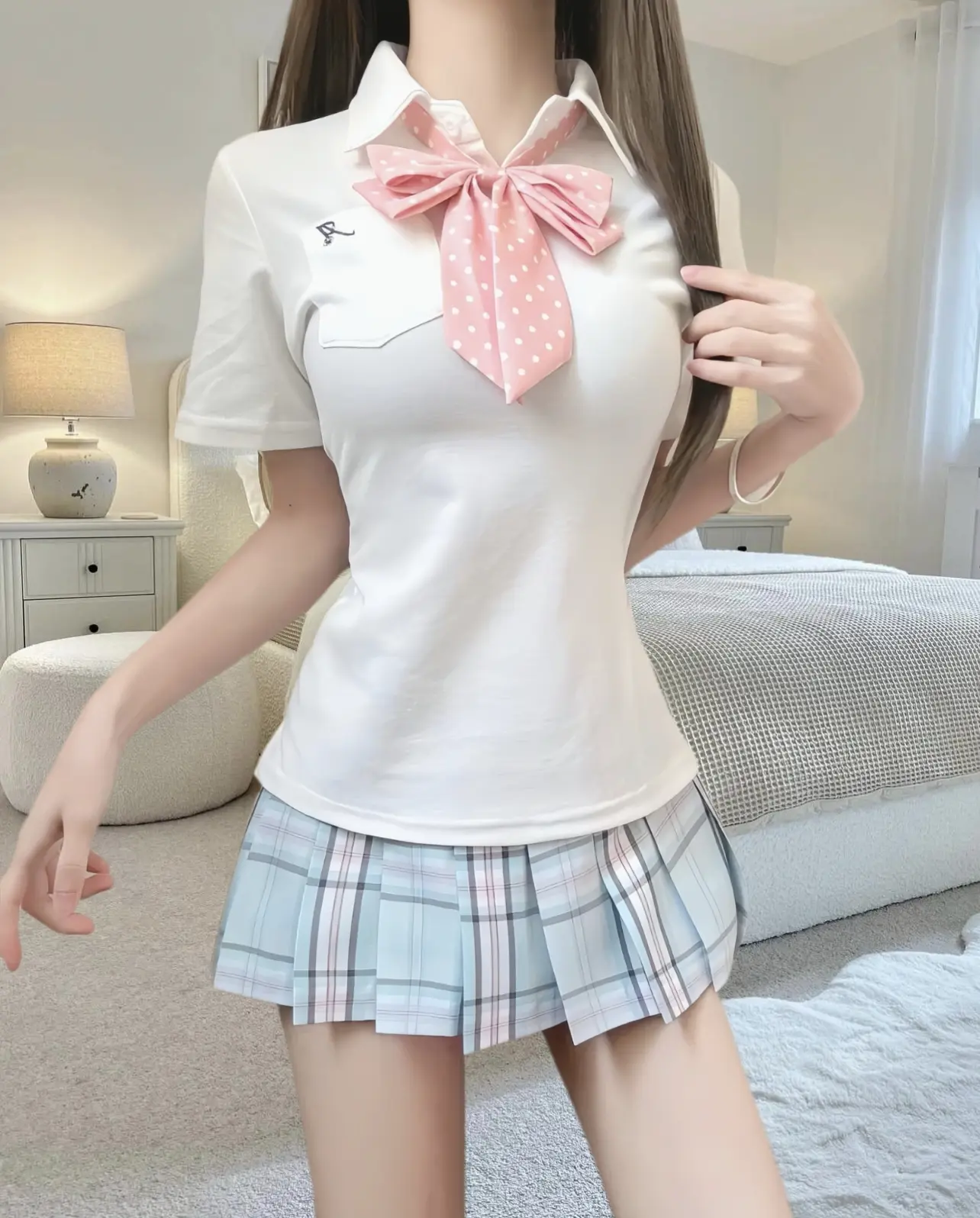 ootd穿搭 jk 女大学生 学院风