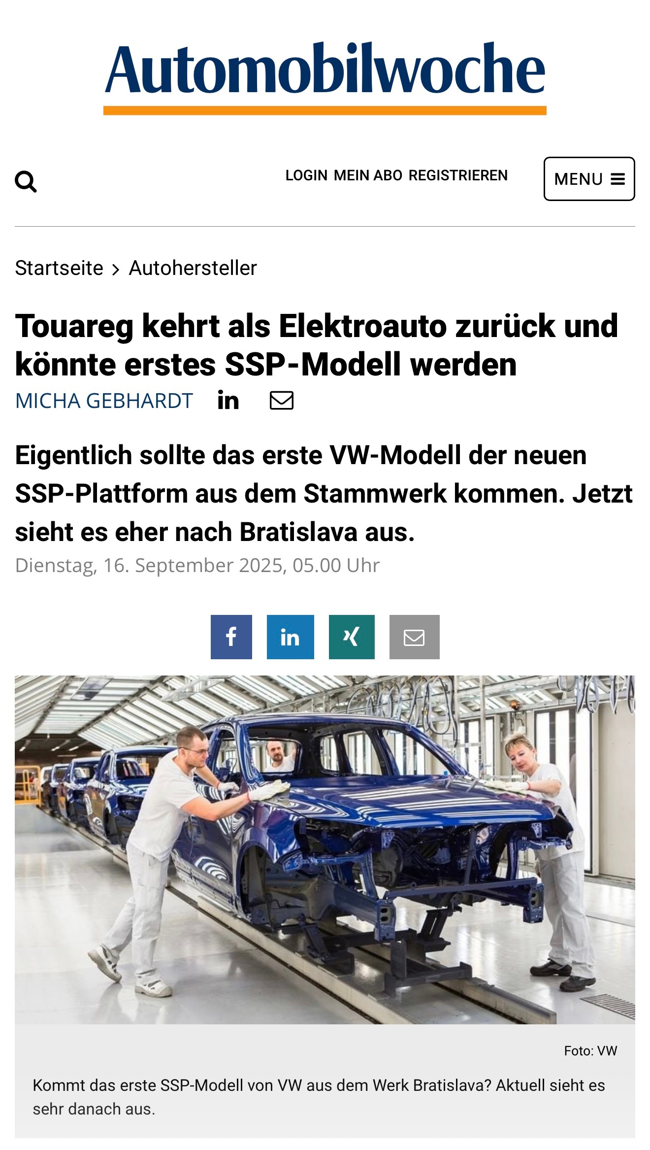 根据德国Automobilwoche的报道，虽然有消息传大众要在2026年停产途