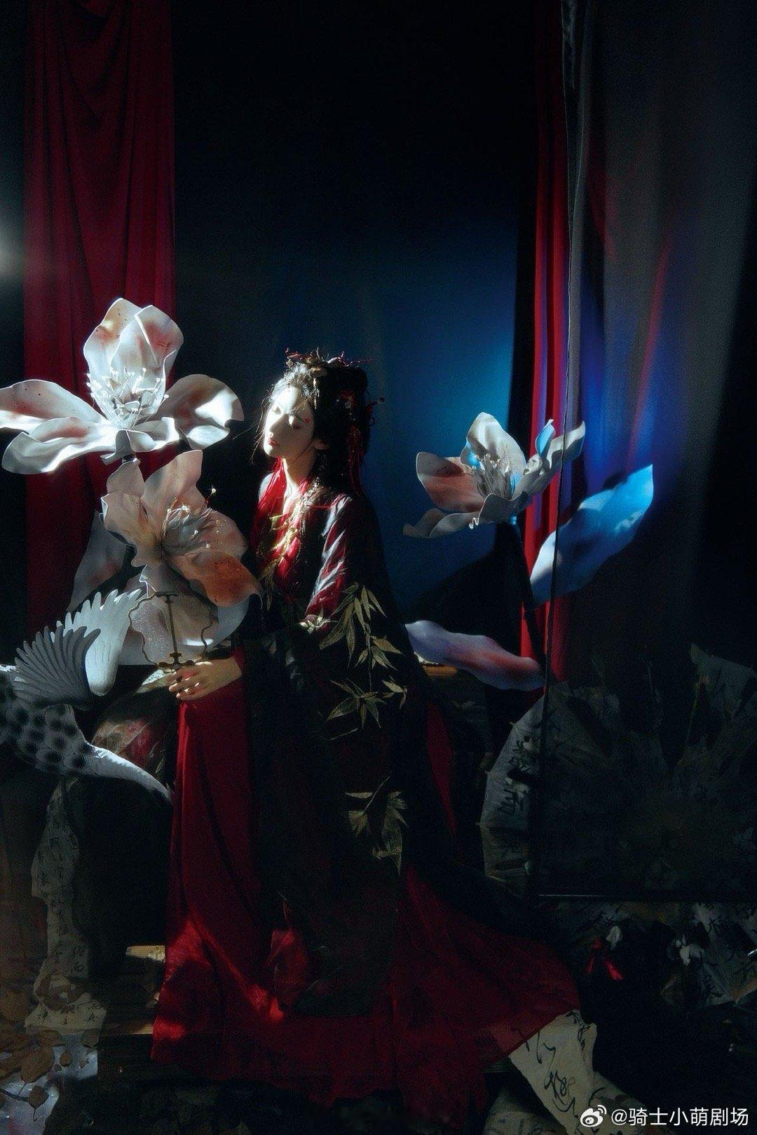 杨雨潼彼岸花拟人杨雨潼全新彼岸花写真惊艳曝光！《暗河传》甜美白鹤淮化身冷艳花灵，