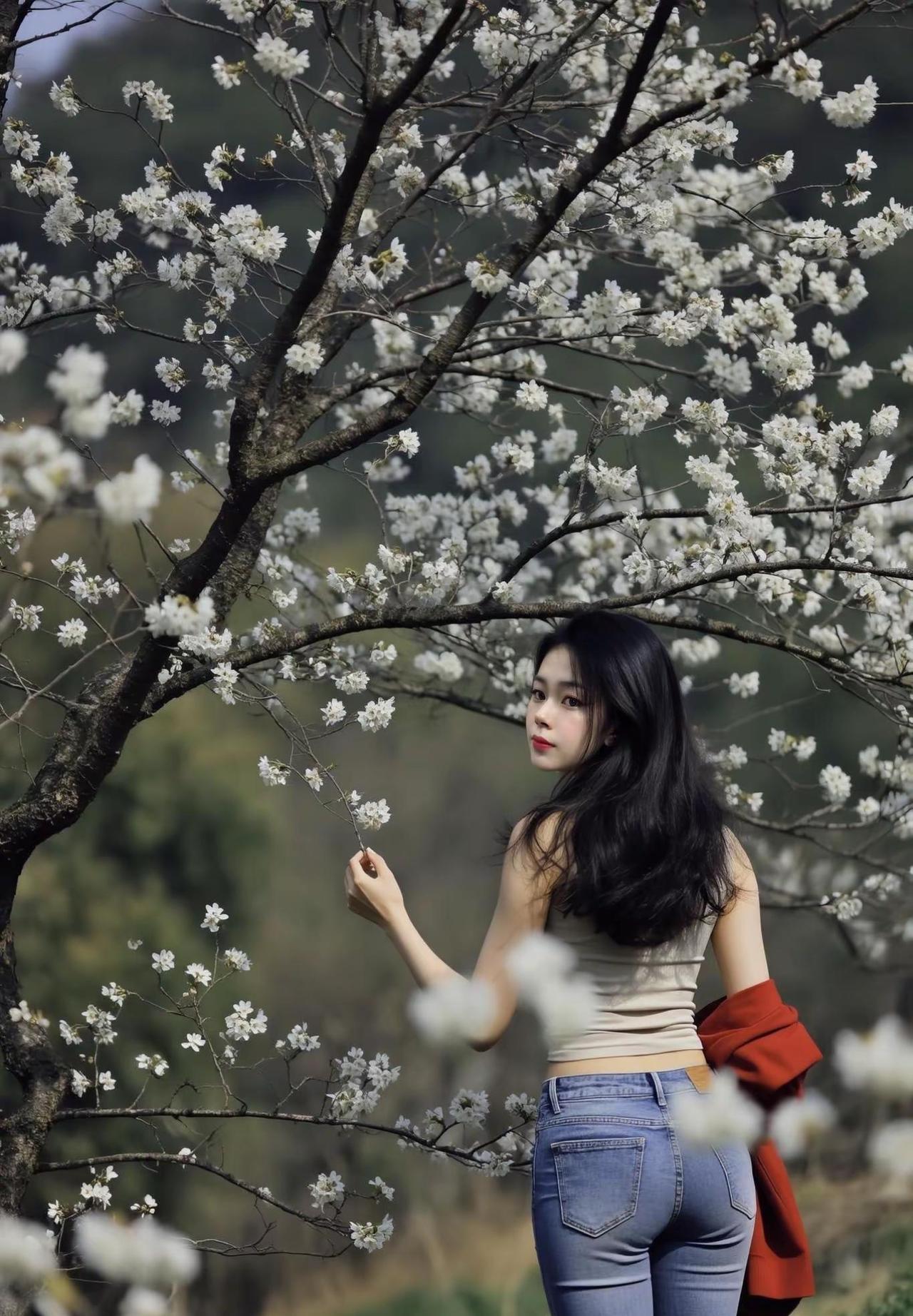 若是你，等等又何妨。AI春日风情写真