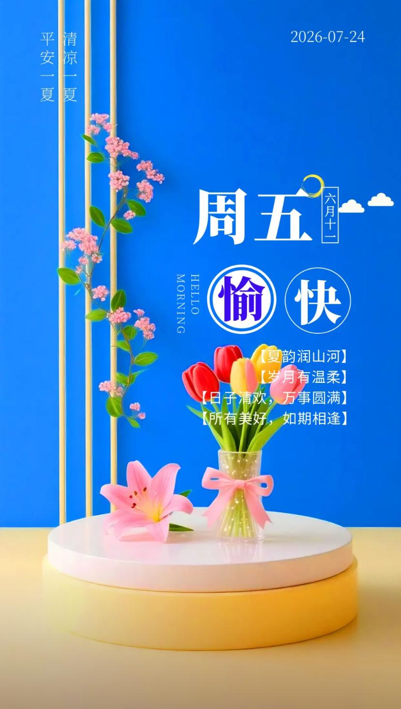 夏晨问安，肩头常扛人间期望，心底永藏一份淡定。
2026./07.24.
[微风