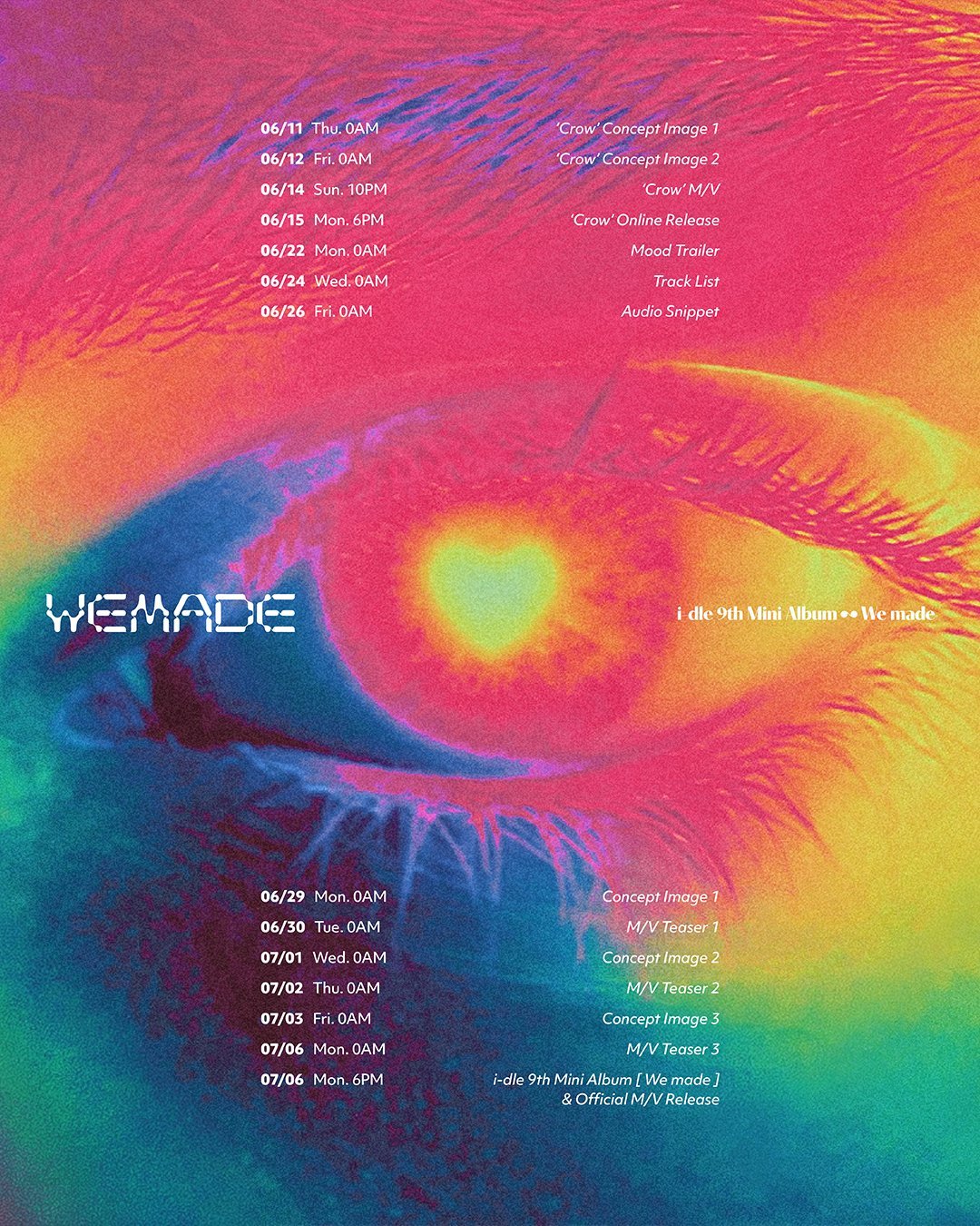 i-dle迷你9辑《We made》日程表公开idle将7月6日回归idle回归