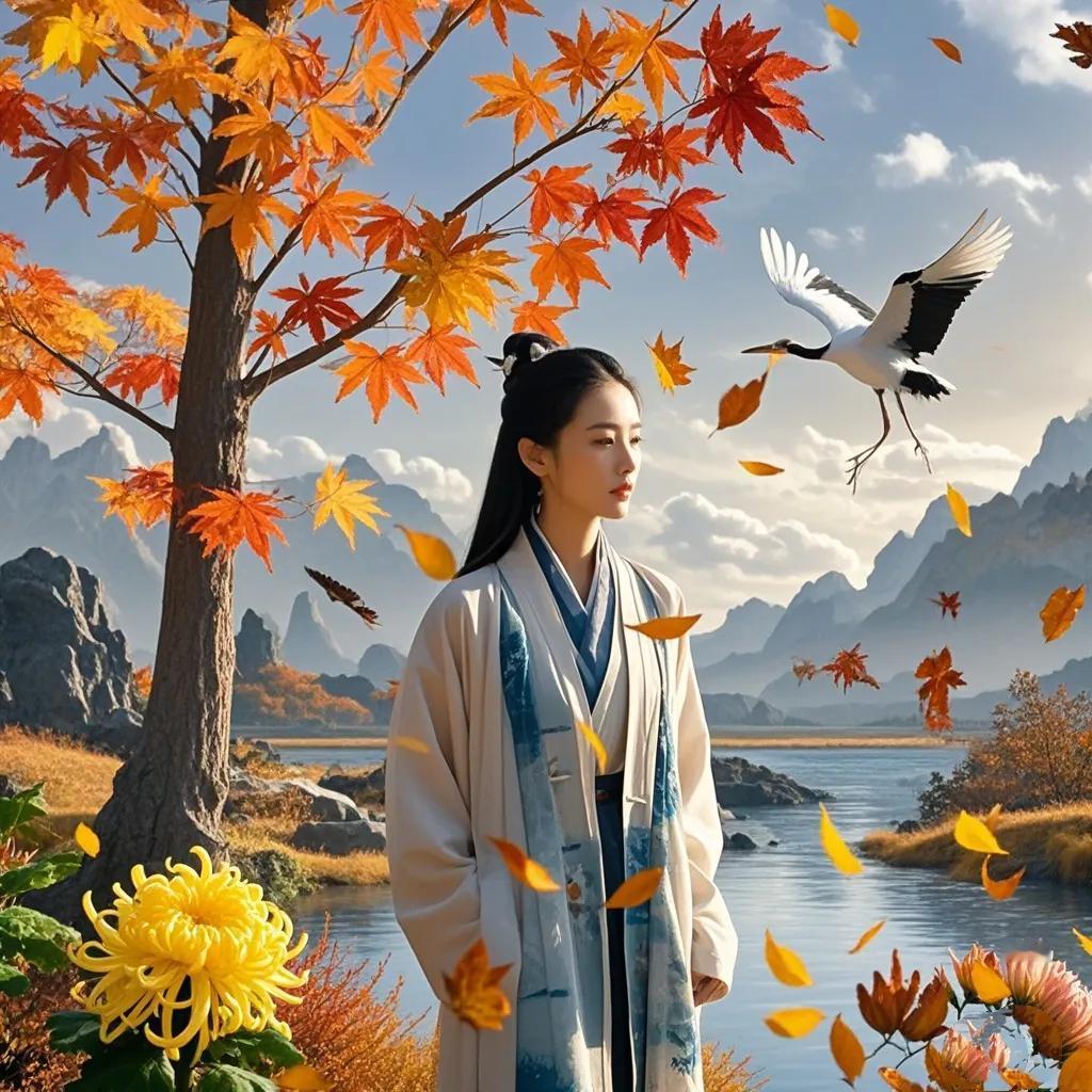 《秋道赋》
 
时逢三秋，序属清商。世人多感秋之寂寥，然依道家之悟，秋实乃自然妙
