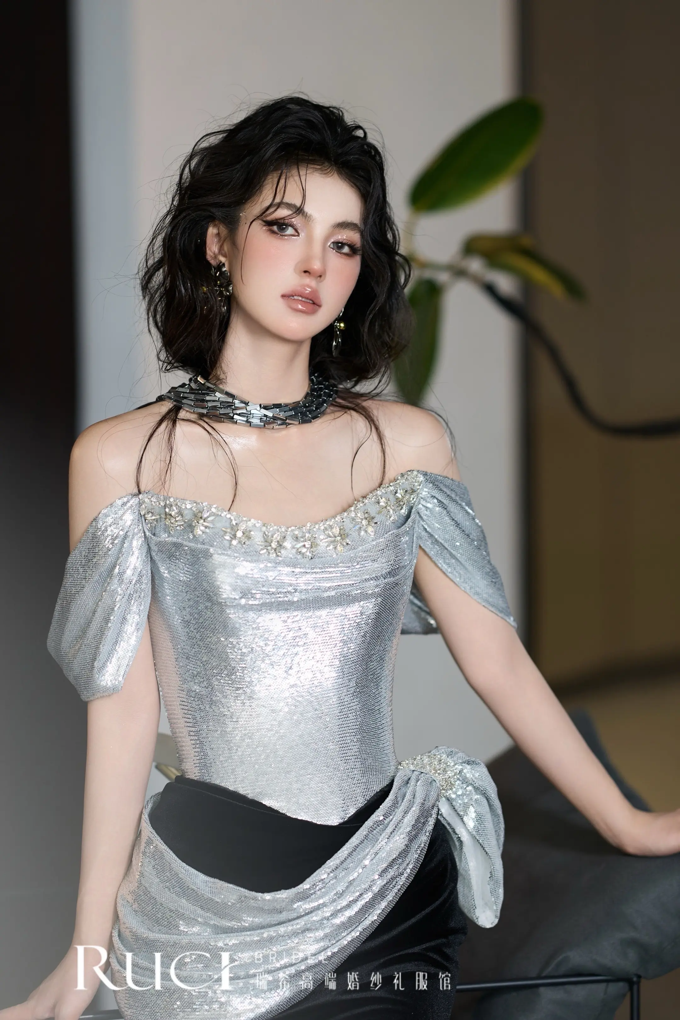 湿发造型真的很美。