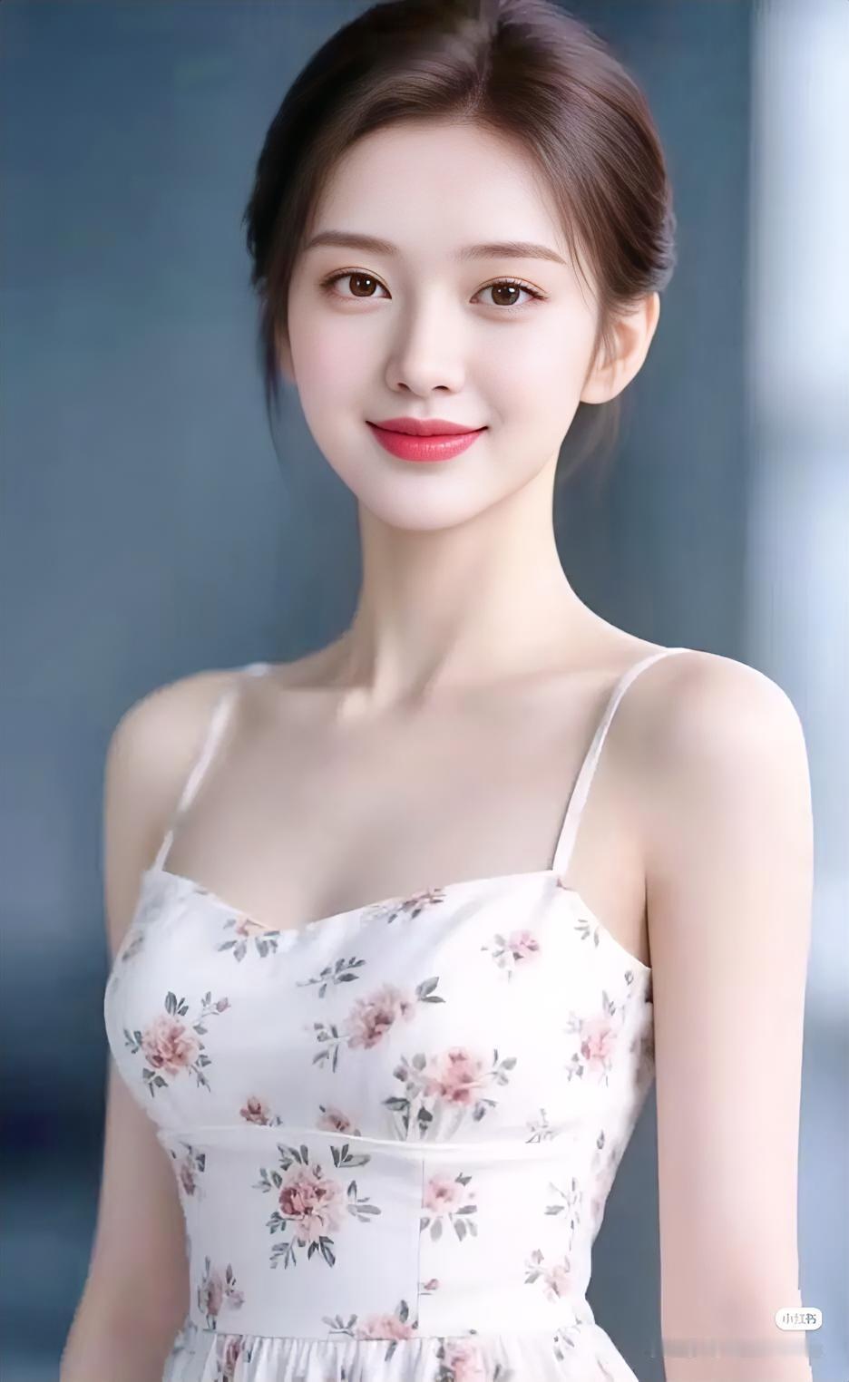 红妆美人笑，花枝拂面来。