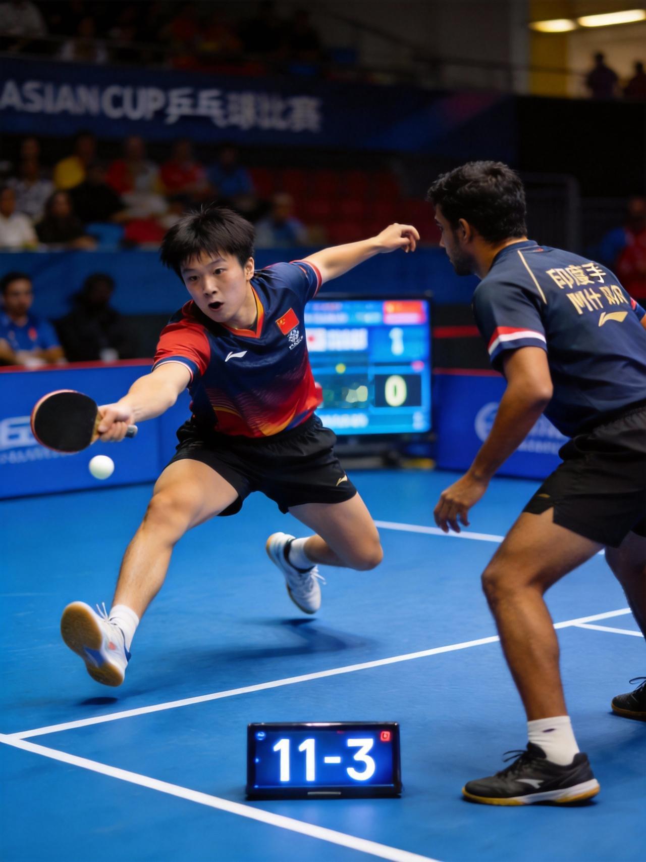 王楚钦复出首秀，场上差点绊一跤，却送给对手一个11-3。

昨天（2月4日）的乒