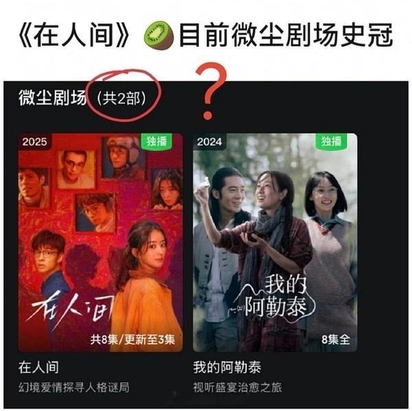 《在人间》微尘剧场总共就两部吹什么史冠，那《我的阿勒泰》史亚是吧，阿勒泰没有流量