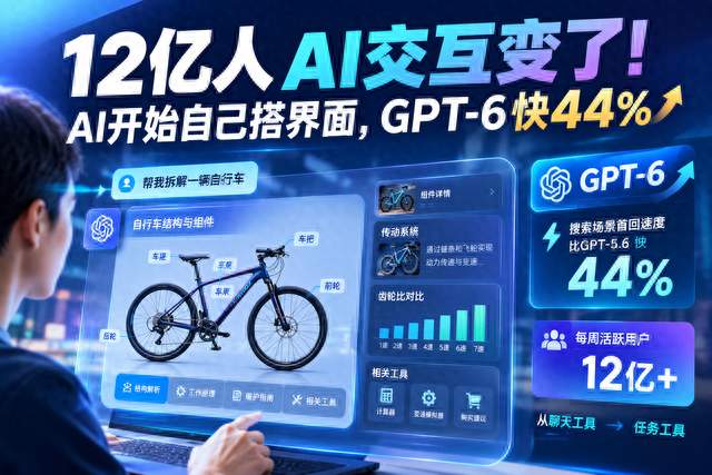 12亿人AI交互变了！AI开始自己搭界面，GPT-6快44%