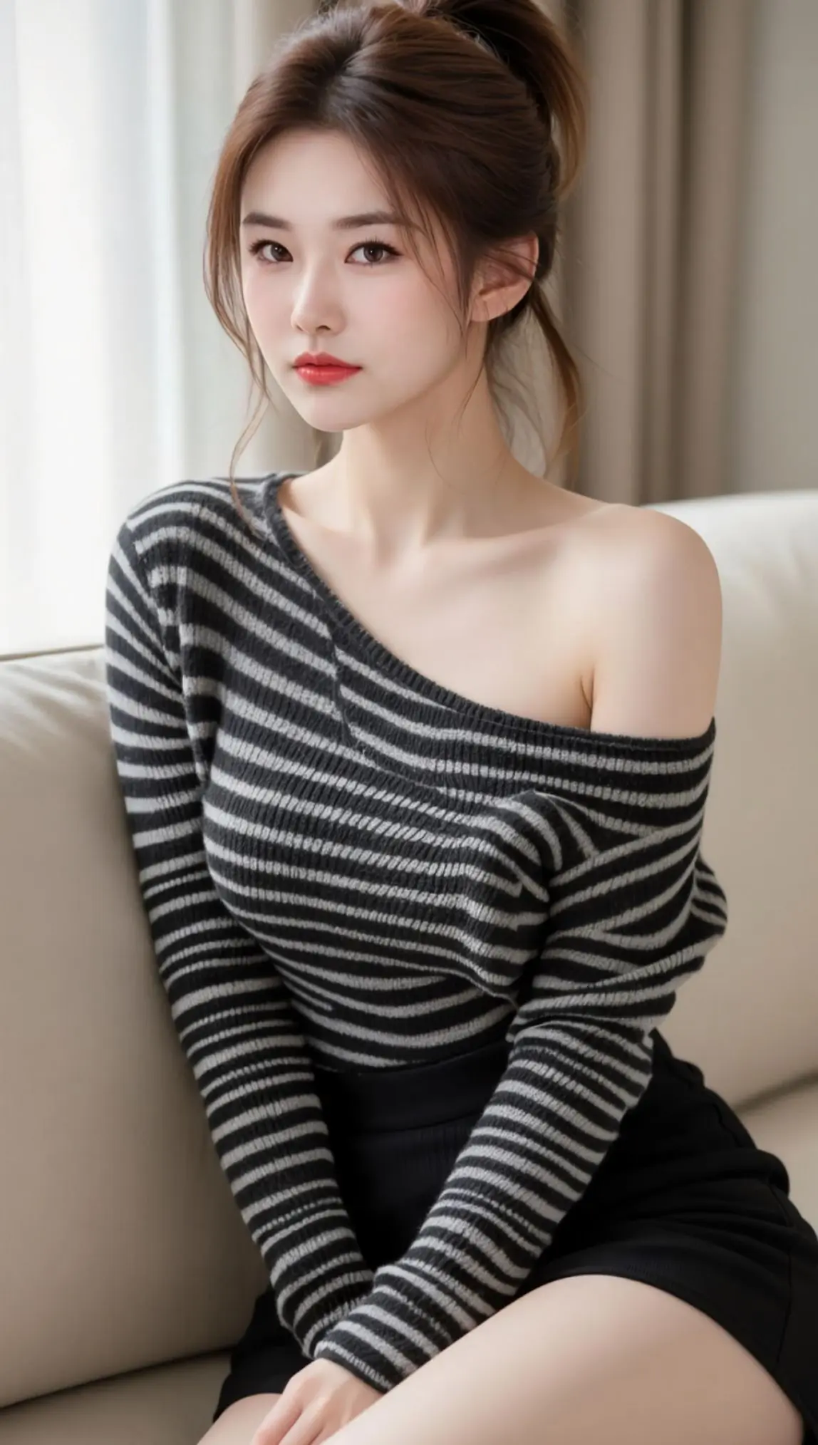 AI露肩居家照 ai创作