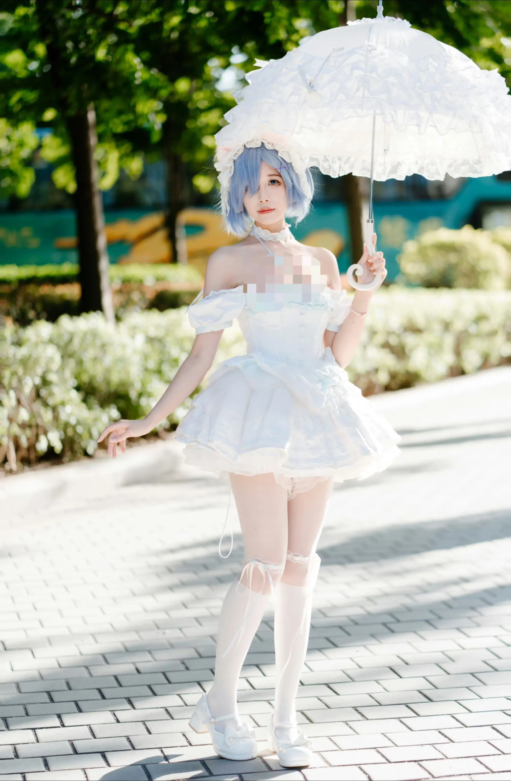 cosplay 这腿又长又白 雷姆cos 白丝即正义 考斯普雷cosplay