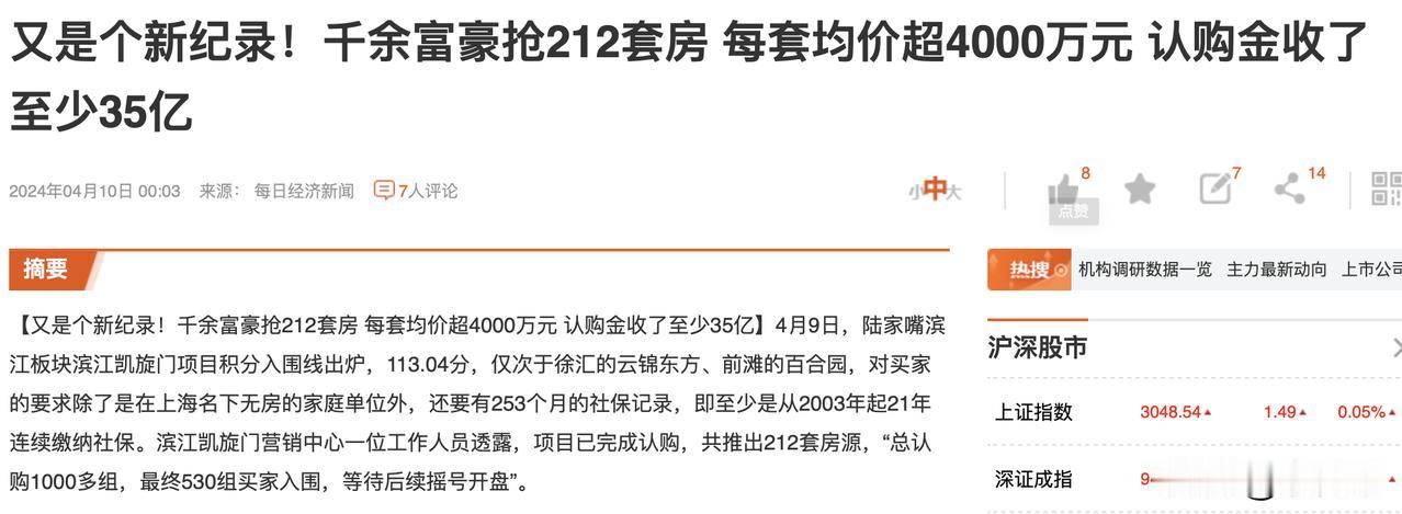 旱的旱死，涝得涝死。很多地方房子跌得已经扛不住了，上海的大豪宅， 抢都抢不到，
