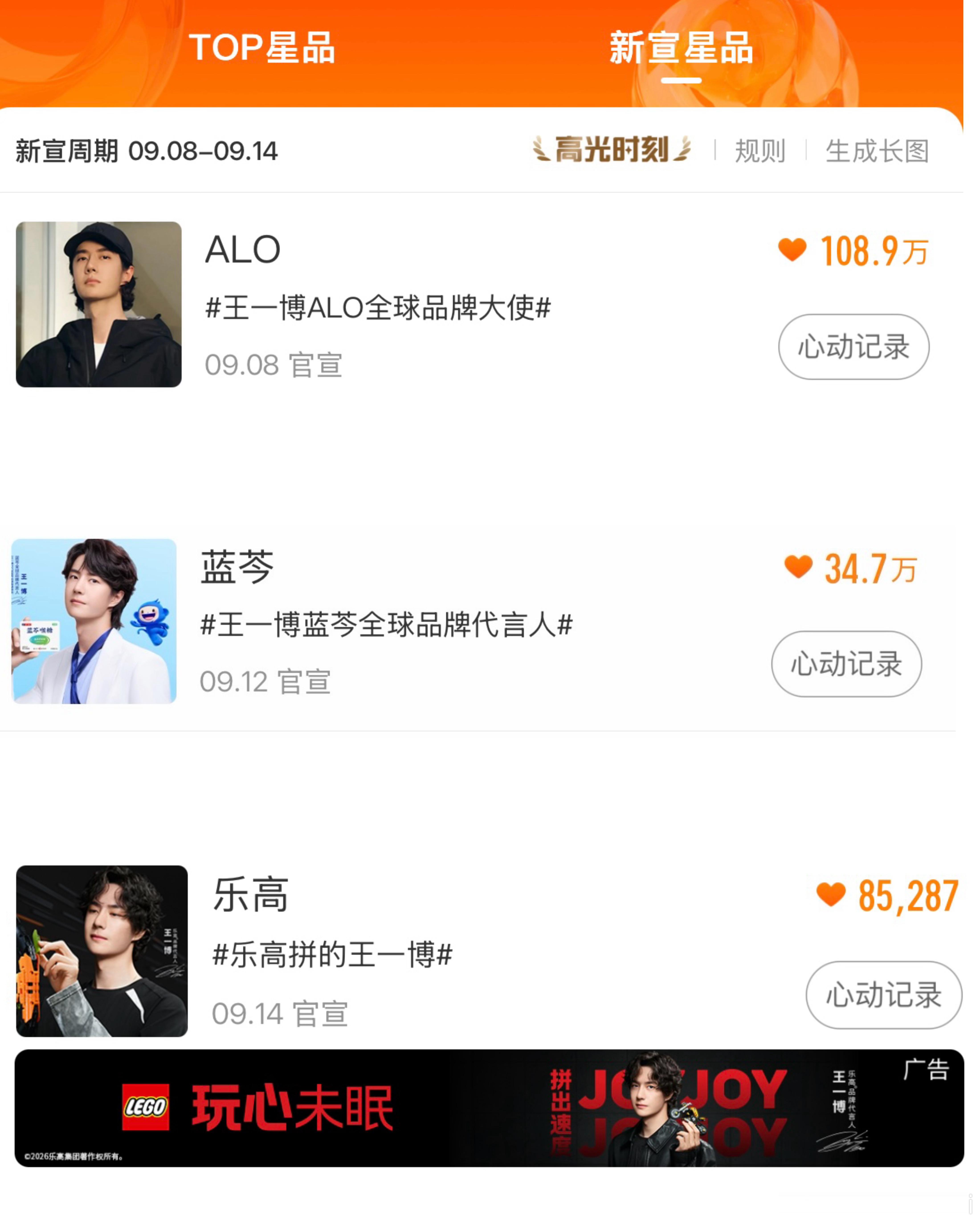 [偷笑]一天之内做三个星品代言是什么实力 ​​​
