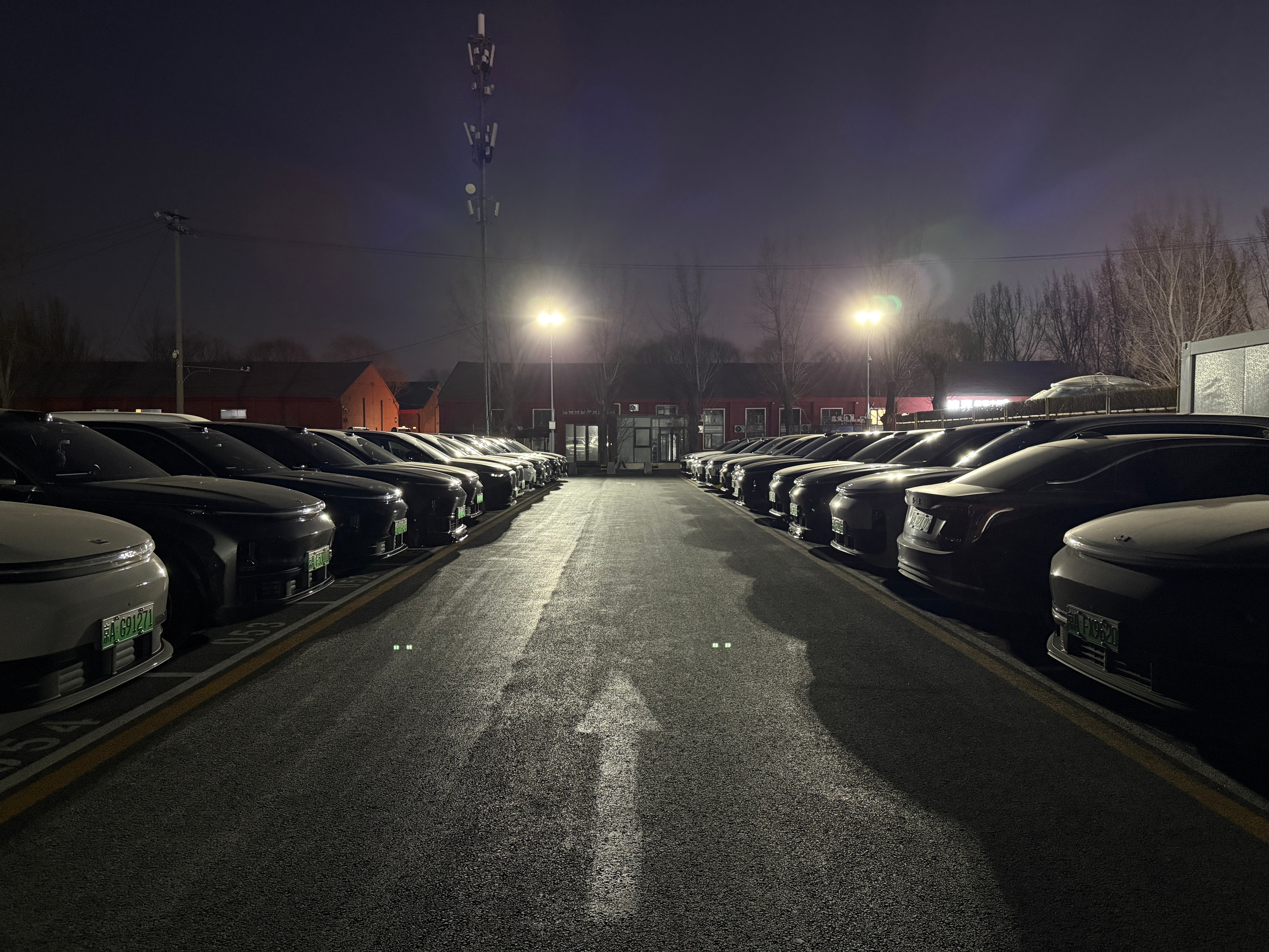 咦~这是到了哪里，这么多理想，还有个紫色沪牌理想汽车