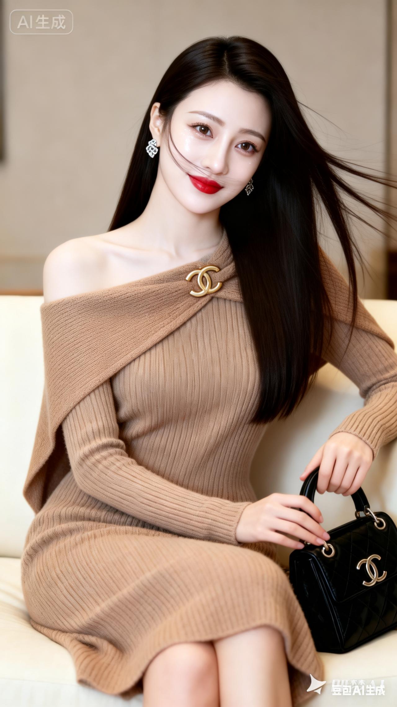 优雅气质，香奈儿包，时尚穿搭