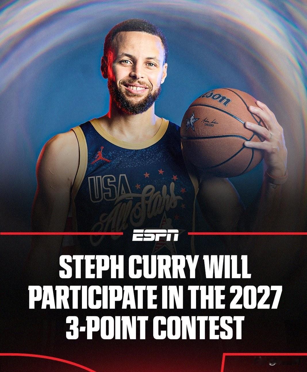 库里宣布，他将于2026-2027赛季重返三分球大赛！

同时，他表示将努力将克