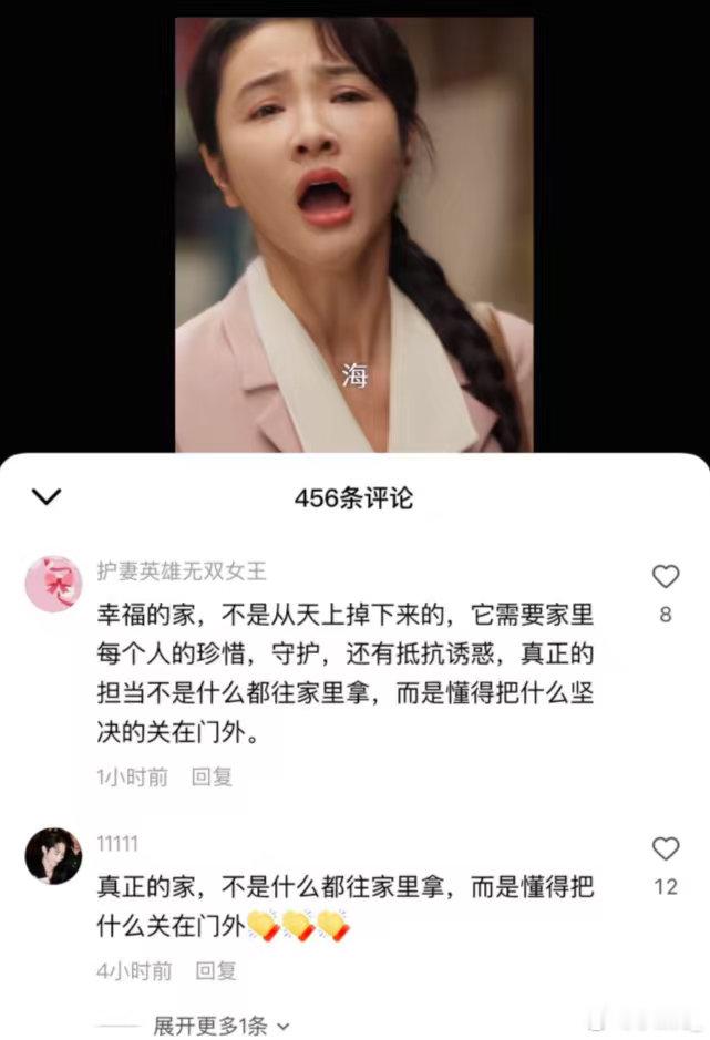 家里家外2 红果的评论区永远不缺感动！刚看到一条评论，把剧里没说透的情绪全说出来