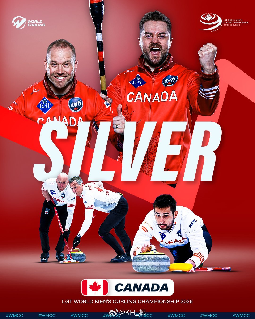 冰壶男子世锦赛前三名🥇🇸🇪Team Edin🥈🇨🇦Team Duns