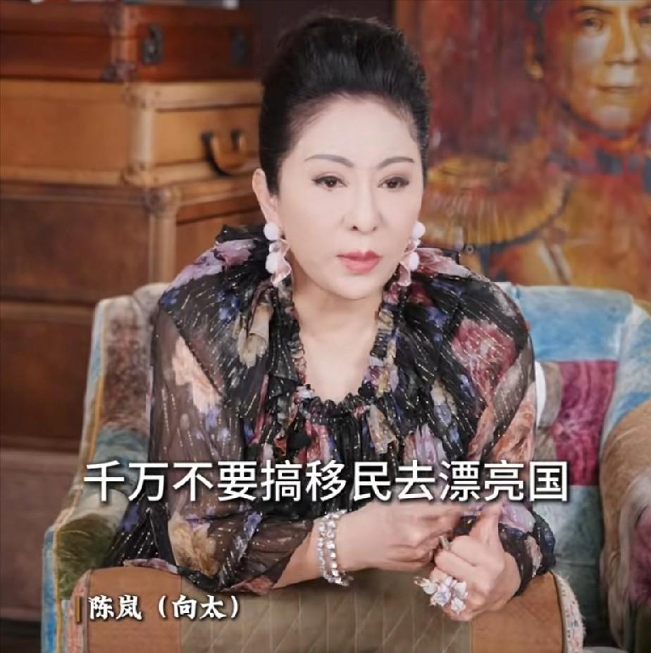 向太陈岚奉劝大家千万不要移民美国，因为她有很多朋友这几年都想离开美国回来。但头疼