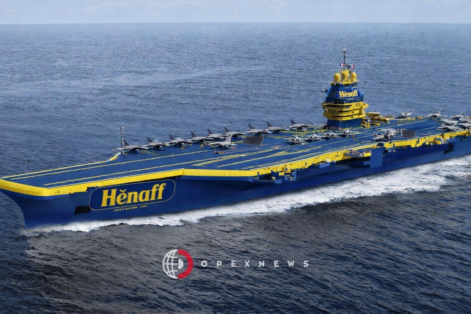 洋葱军事图片 法国下一代航母“Hénaff”号，Hénaff是法国著名的布列塔尼