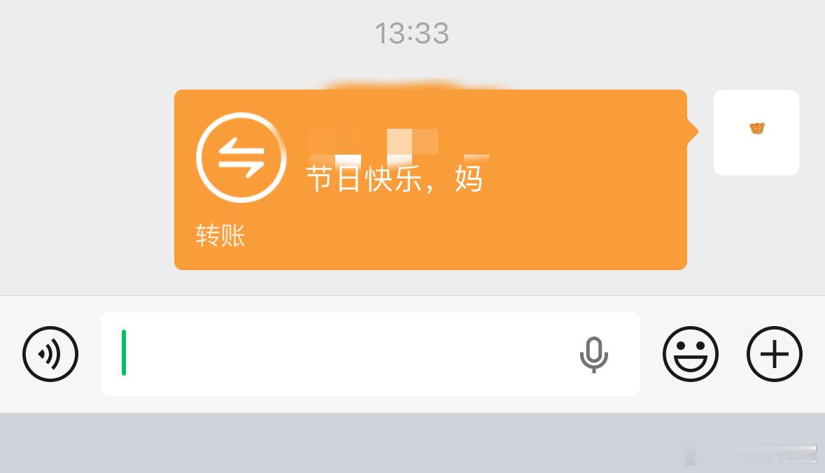 今天母亲节只给我妈转了个账，但是她现在还没收，也没回我消息，怎么办