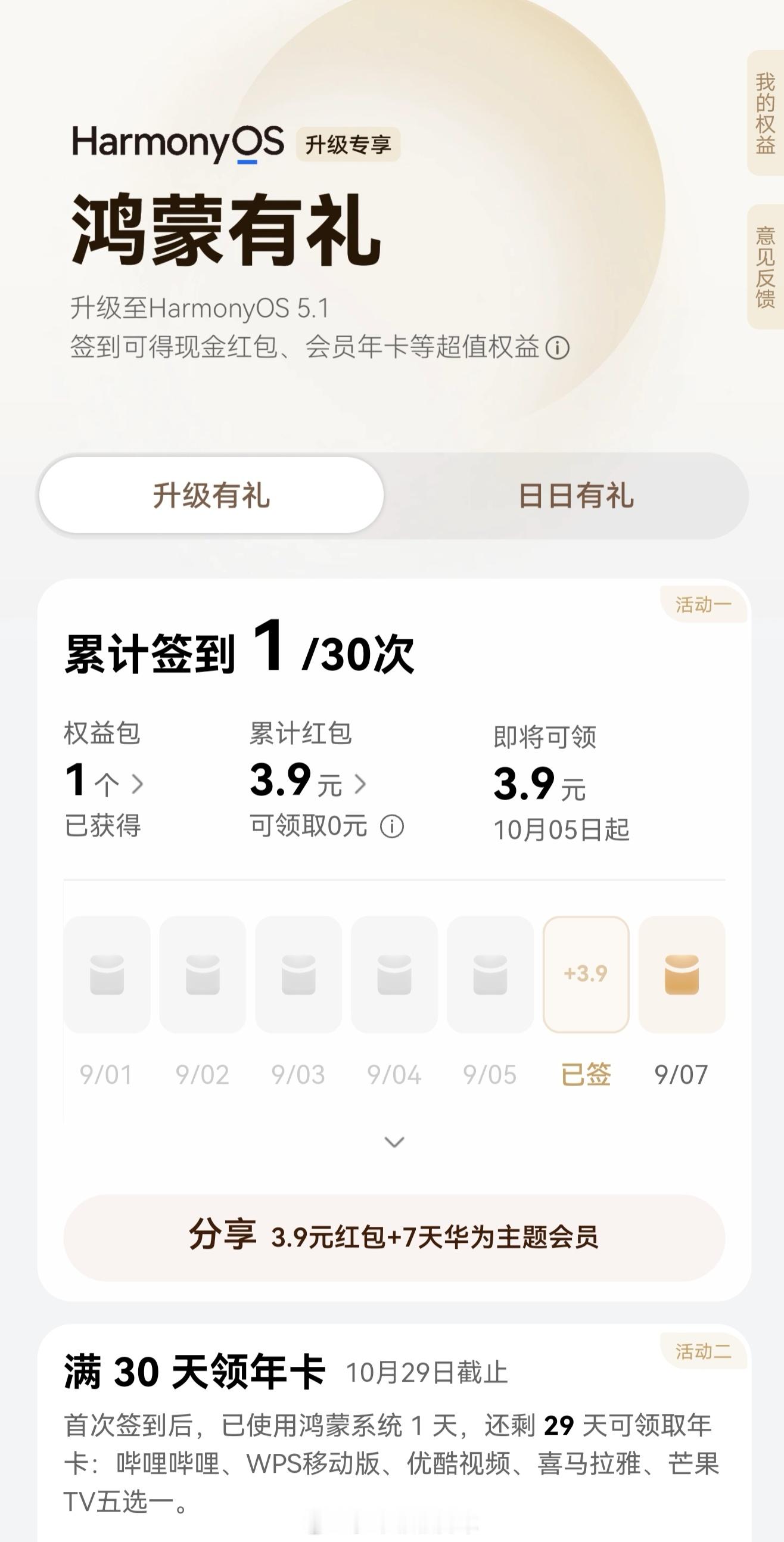 华为又派钱了，这一次福利来自升级鸿蒙5.1系统，上一次是鸿蒙NEXT系统，真是福