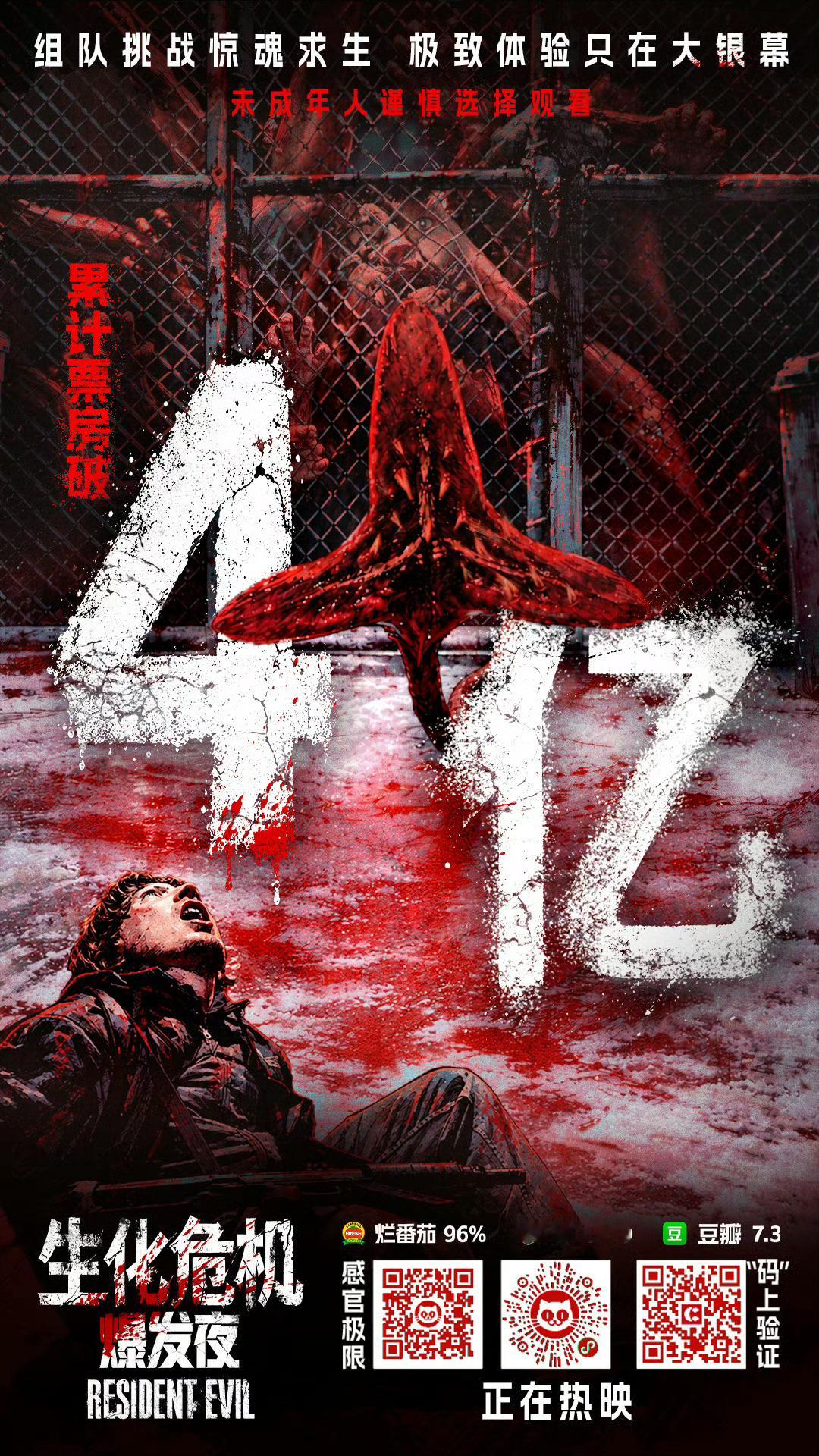 生化危机爆发夜票房破4亿已经锁定海外最大票仓了，中国观众对这个IP依旧很爱。 ​
