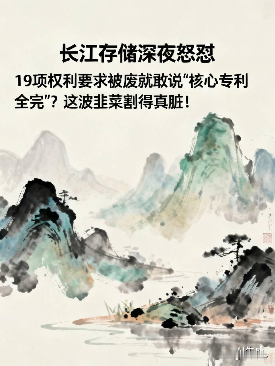 长江存储深夜怒怼：19项权利要求被废就敢说“核心专利全完”？这波韭菜割得真脏！