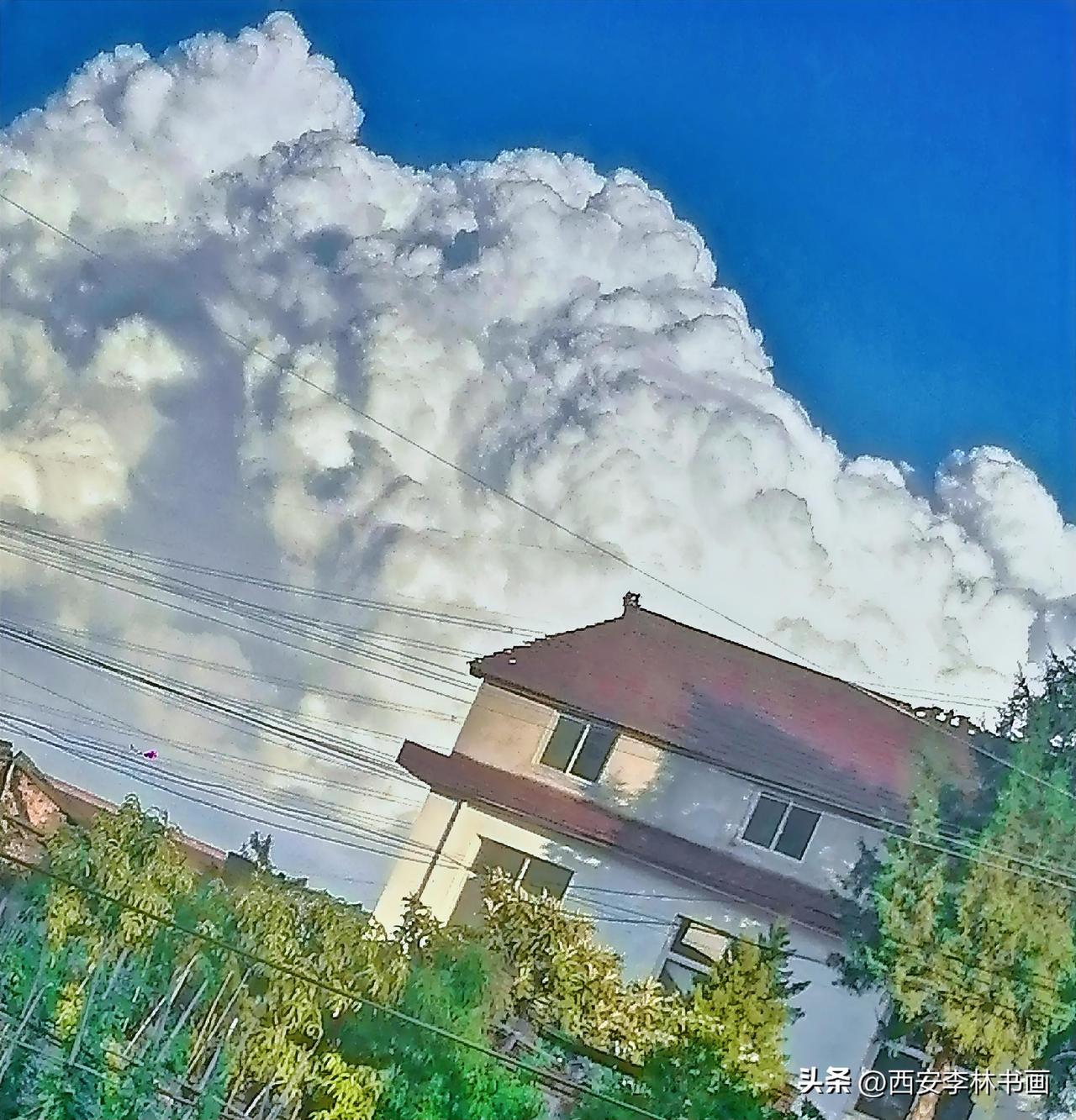 《汉中城固这白云：当地一位村民说他也很少见这么白的云（西安李林7月2日摄于汉中城