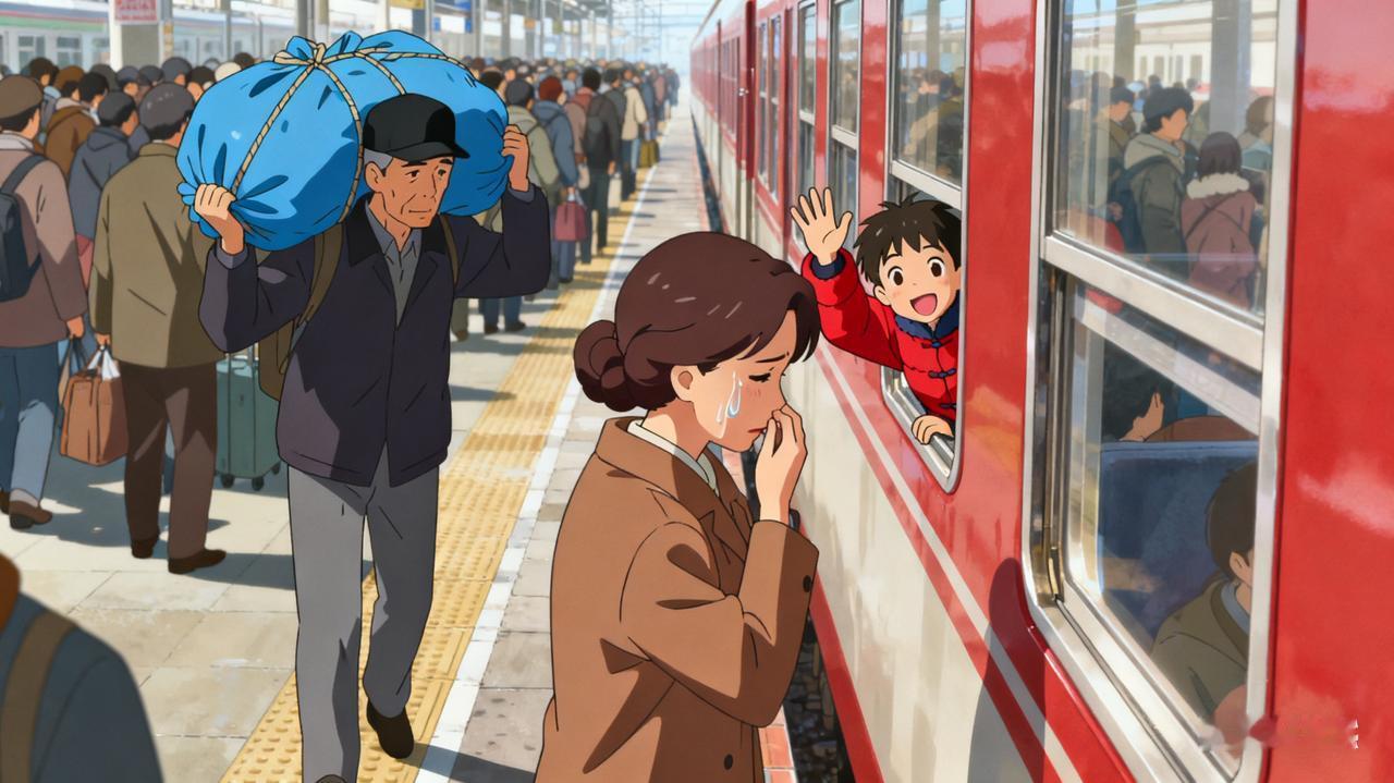 人背井离乡到底是为了什么？这4个瞬间，戳中无数打工人的泪点！
春运的车站里，扛着