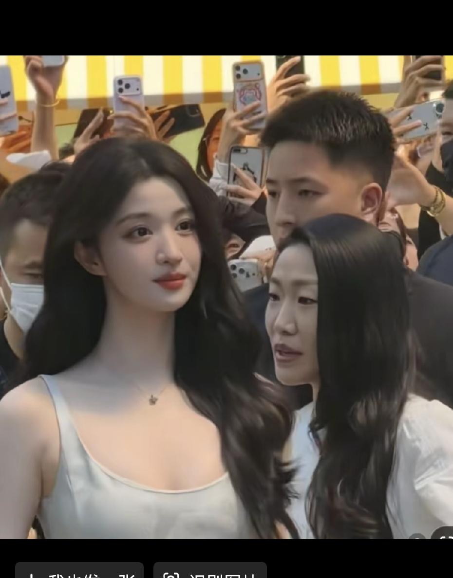 我的老天鹅，太美了 真的好漂亮，和旁边的女助理不在一个图层，这就是明星和普通人的