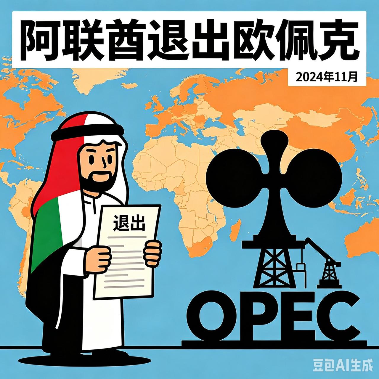 阿联酋：对不起了各位，我要退出群聊了
欧佩克：你在想想！我们要抱团
阿联酋：我喜