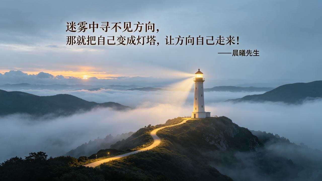 迷雾中寻不见方向，那就把自己变成灯塔，让方向自己走来！——晨曦先生

 逆境中寻