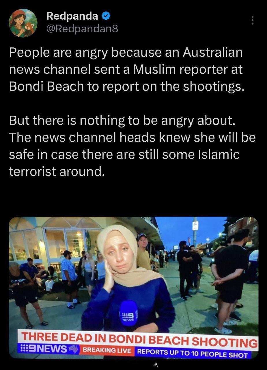 悉尼邦迪滩枪击事件10人死亡 澳大利亚新闻频道派了一名女MSL记者前往邦迪海滩，