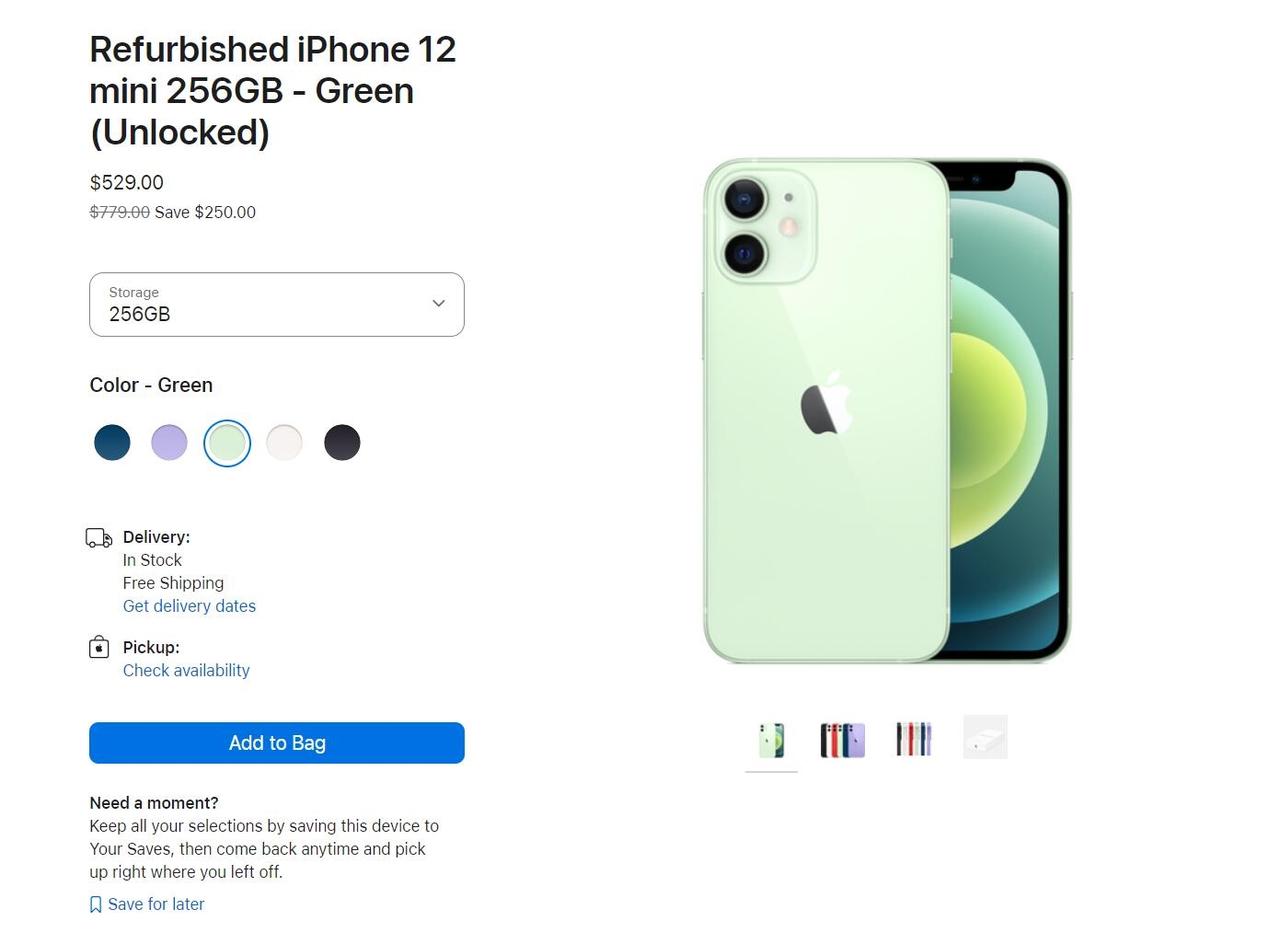 还得是你啊苹果...今天苹果官网突然上架了翻新版的iPhone 12 mini，