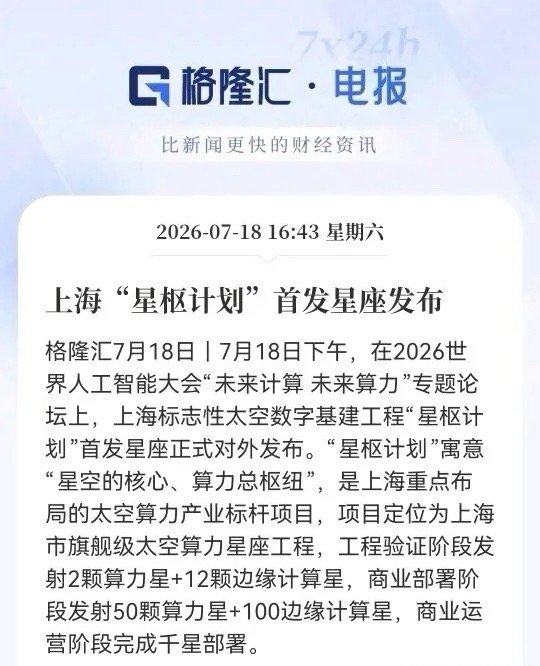 下周一商业航天要绝地反击了！周末突发两条重磅消息！ 千颗算力星组网，上海+商汤齐