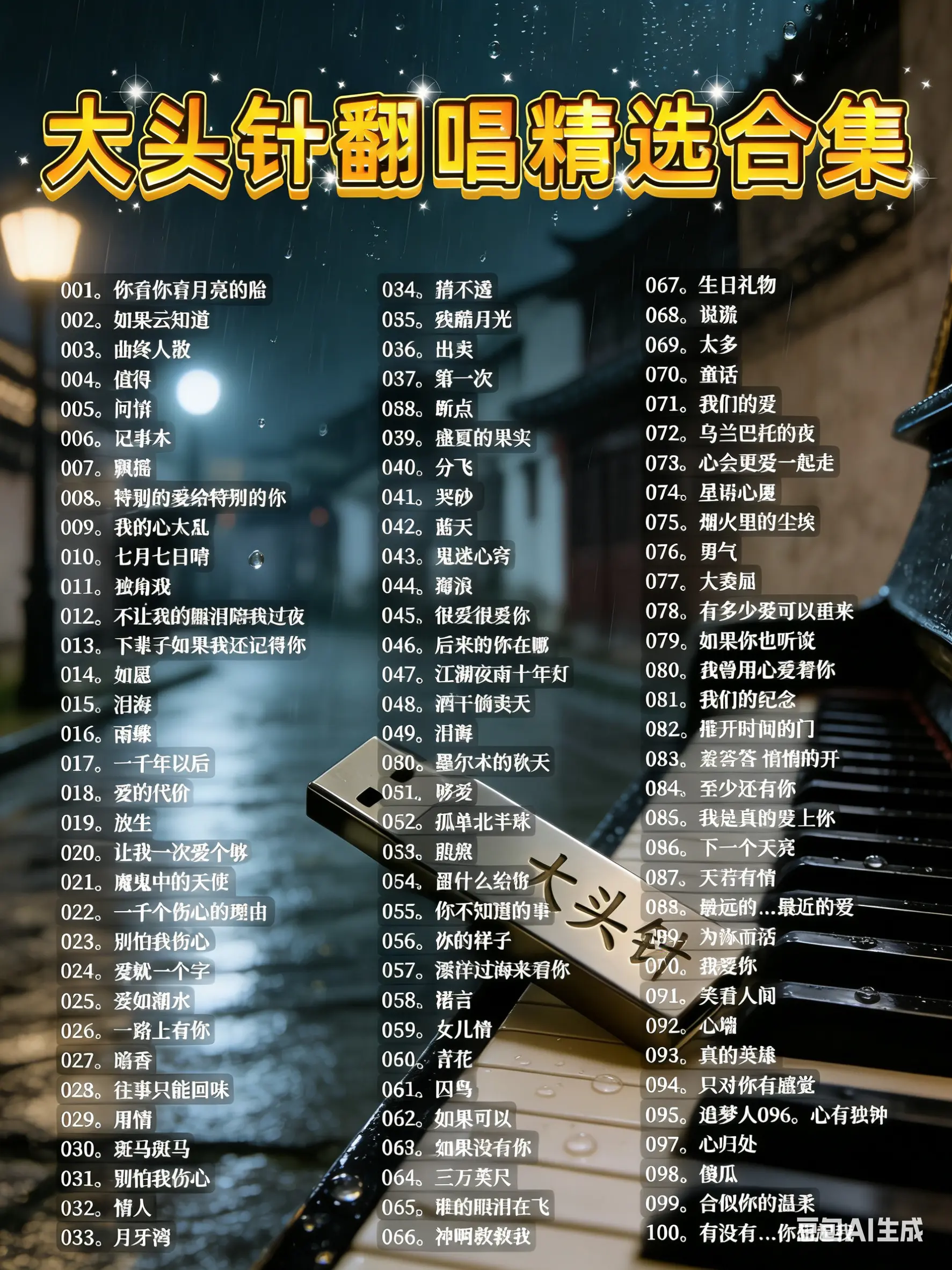 开车时别再听嘈杂的歌了。 这只「大头针」音乐U盘，装满了经典老歌的走心...