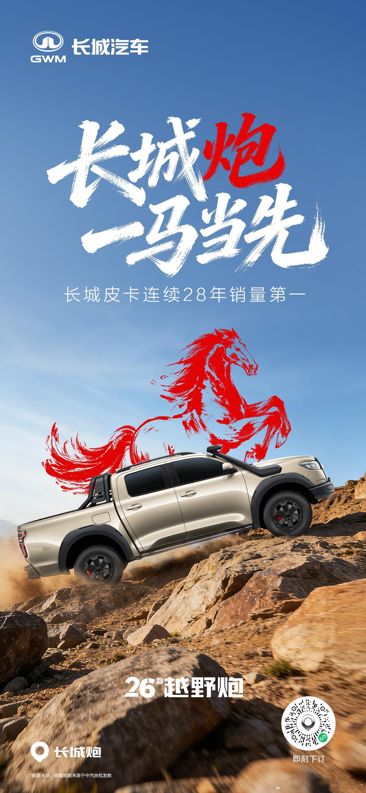 冠军皮卡 一马当先长城皮卡连续28年销量第一太猛了！长城炮 开启一路狂骉的202