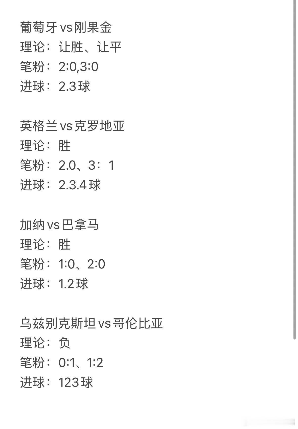 今天4场争取来个大圆满🧧葡萄牙vs刚果民主共和国英格兰vs克罗地亚