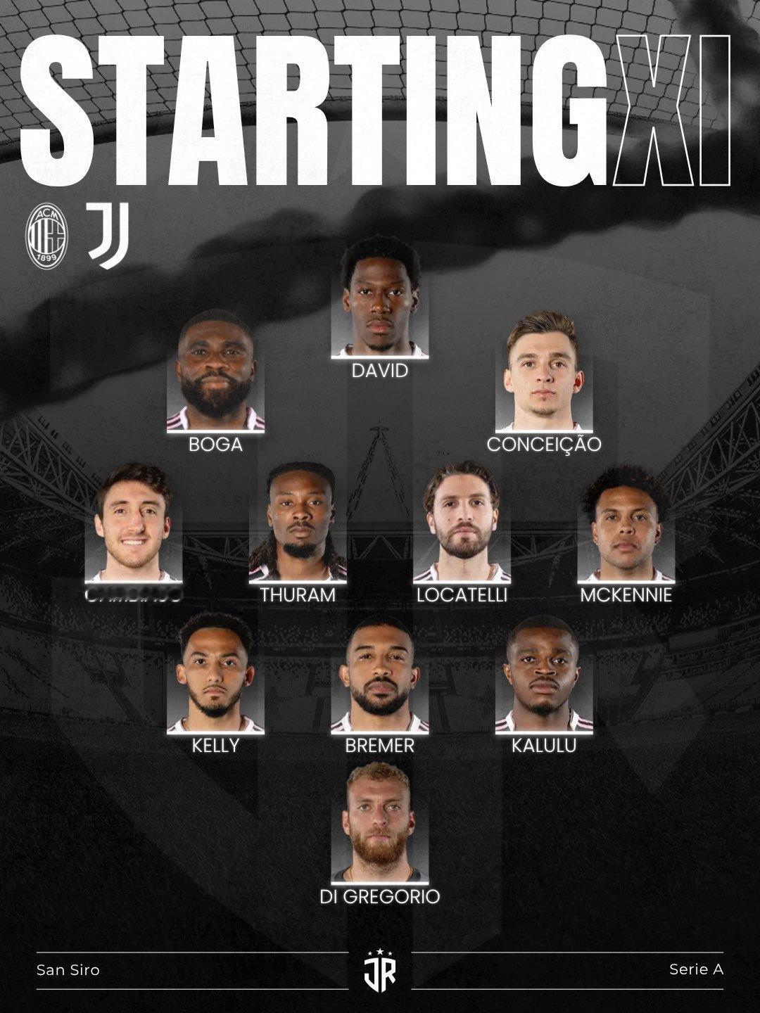 【首发阵容】2025-26赛季意甲联赛 第34轮-🔴⚫️米兰主场对阵尤文图斯队