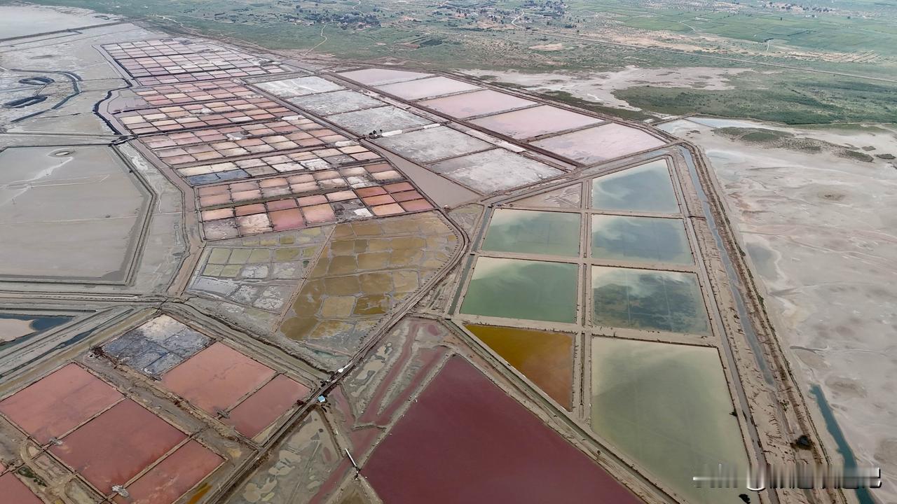 一块块整齐的方格呈现出不同的色彩，有人说这就是大自然的调色盘，画出了五颜六色的世