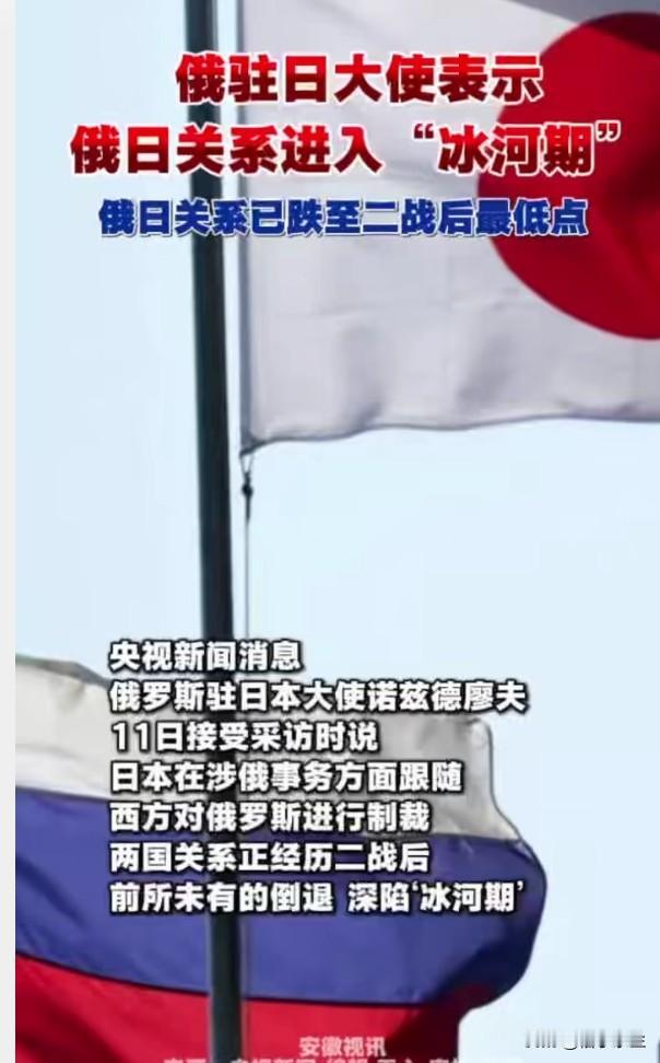 俄日关系进入"冰河期"，制裁的代价谁来承担？
俄罗斯驻日大使称俄日关系进入"冰河
