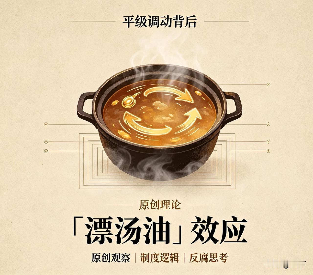 平级调动背后：我提出一个「漂汤油」效应
 
最近的常规人事调整，两位副市长跨地州