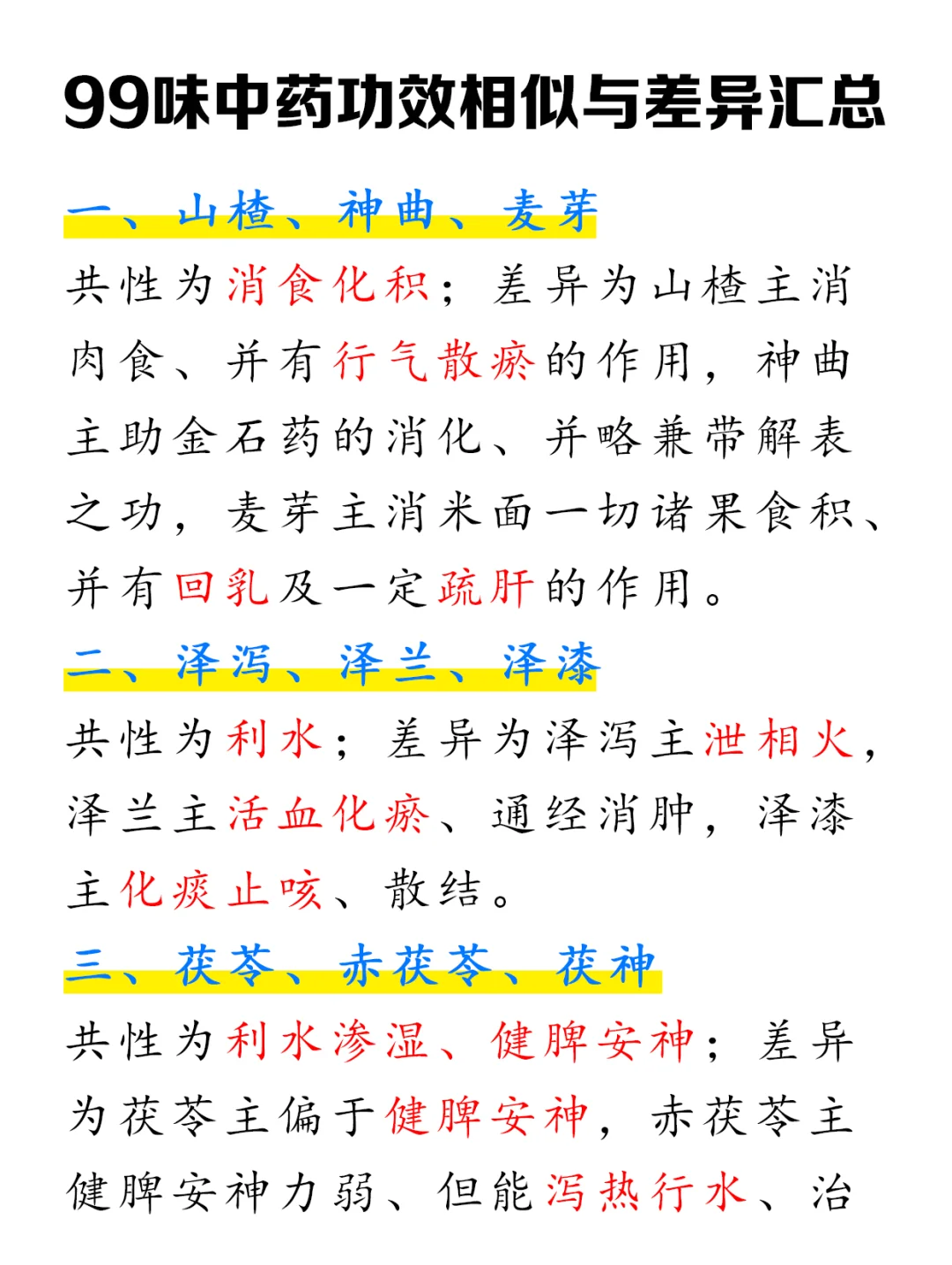 这些常见中药的相似与差异汇总，快码住！