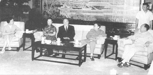 1965年7月，周恩来会见从美国回到祖国的原国民党政府“代总统‘李宗仁和夫人郭德