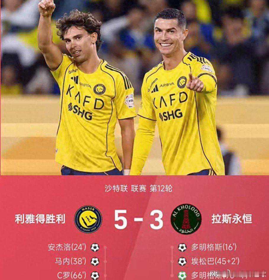 C罗戴帽，菲利克斯4助攻疯狂喂饼：大家这是都在给千球开绿灯？沙特联第12轮，利雅