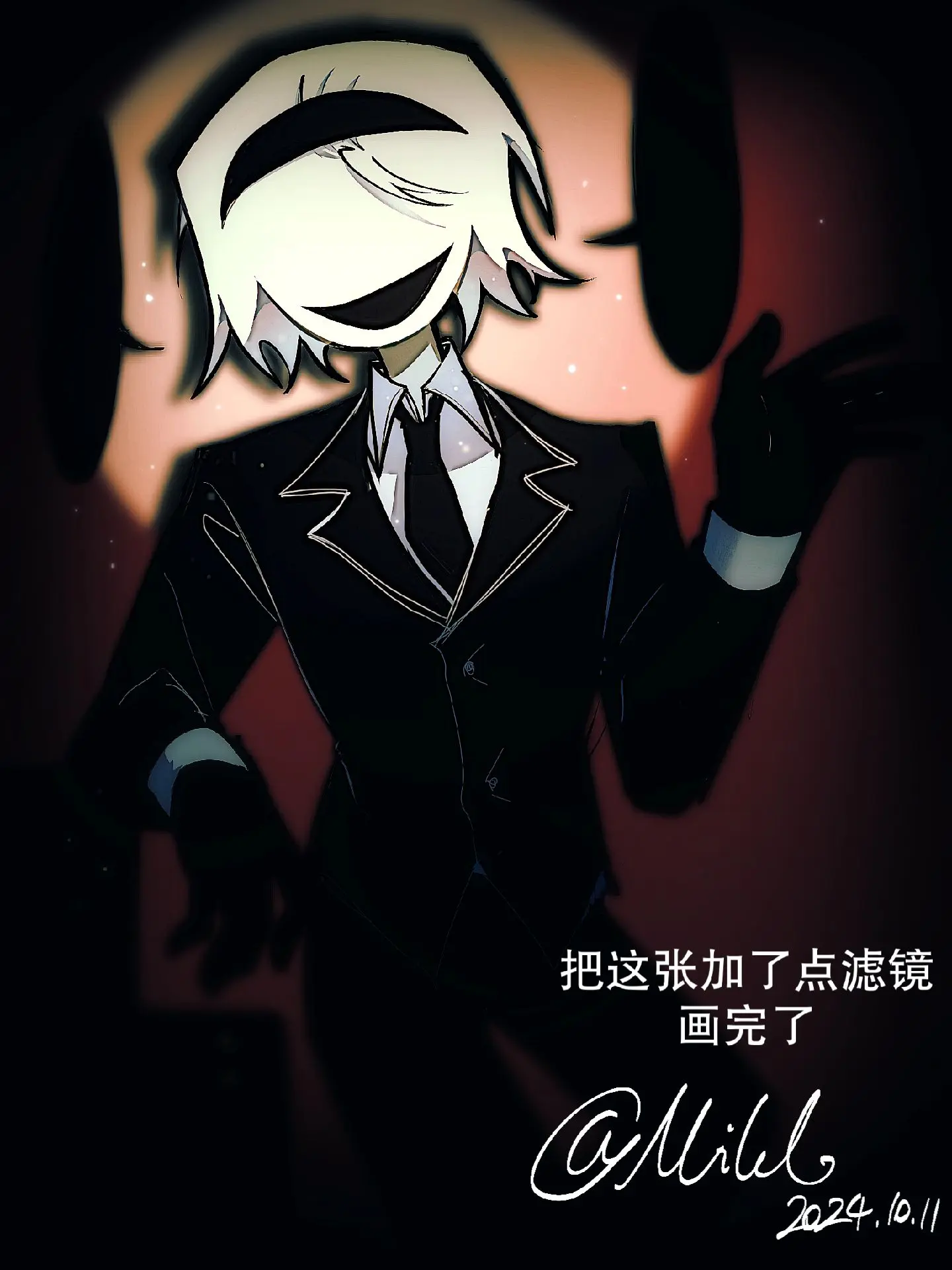 画了下查理斯，还有这张送葬我调了点滤镜画好了