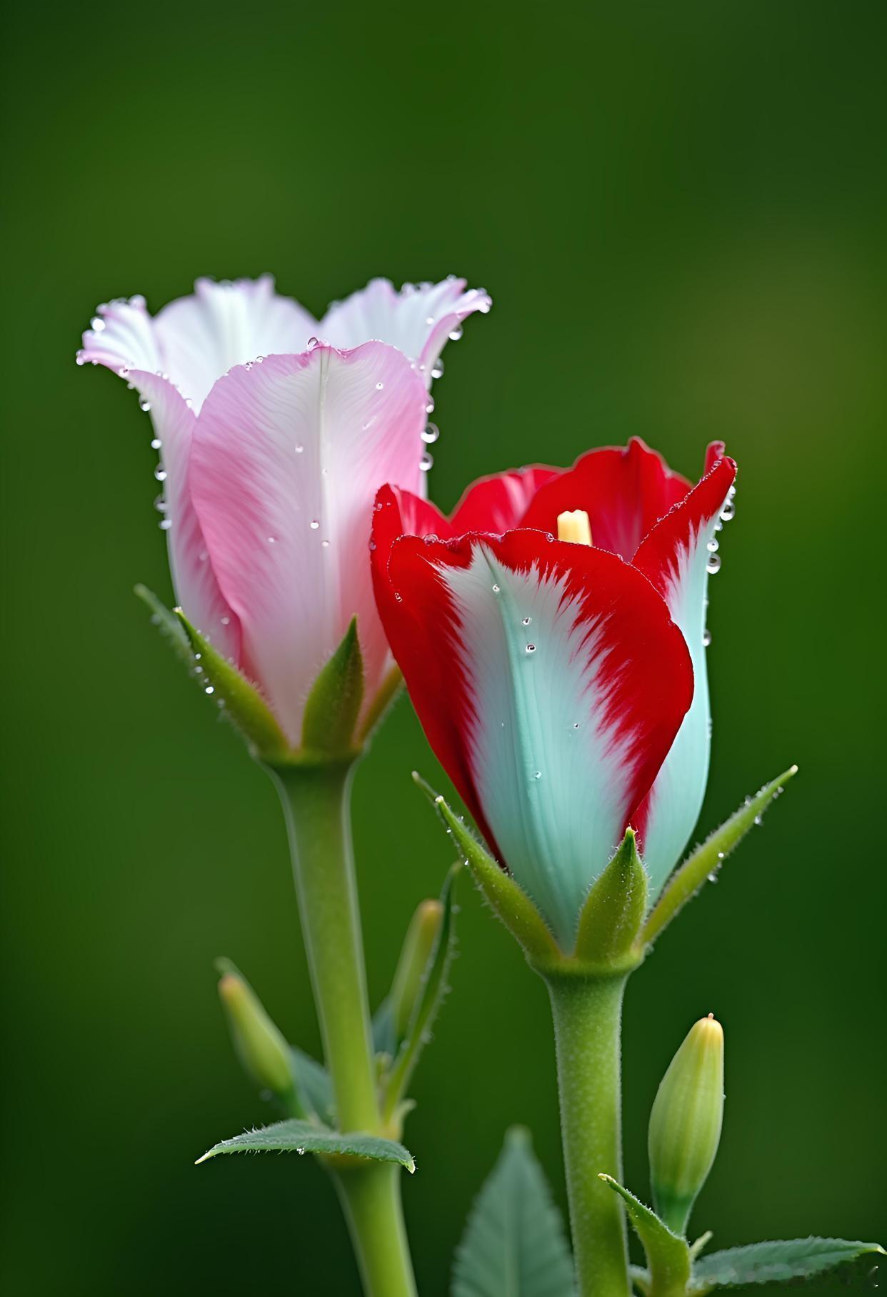 花朵沾着晨露，光泽透亮，春意盎然～寻美河南